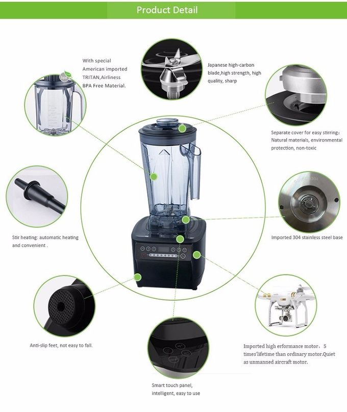Smoothie / Fruit Juice Commercial Blender Machine Ice Crusher Machine 1000W