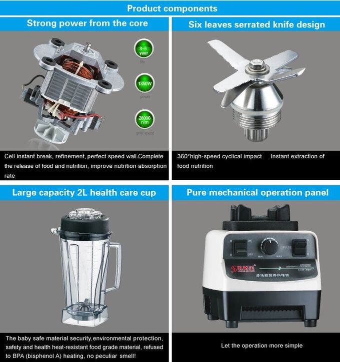 1800W Super Powerful Motor Durable Commercial Kitchen Blender Spice Meat Blender