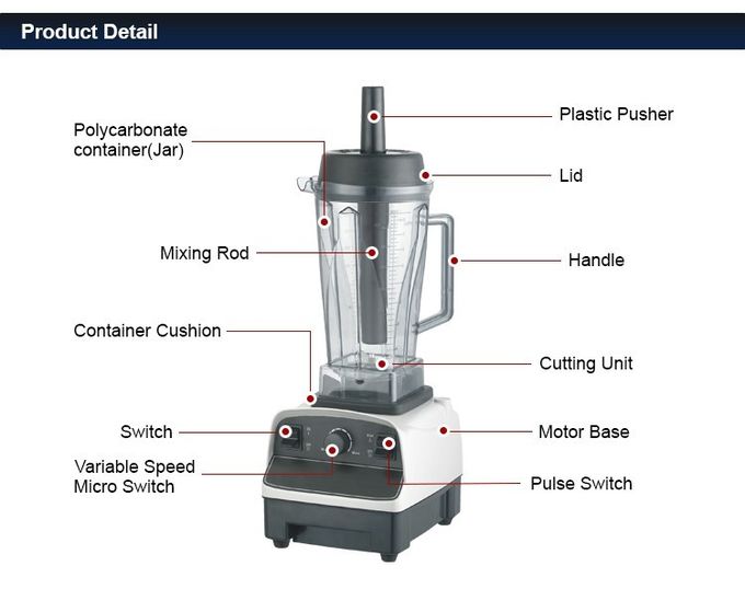 Smoothie / Fruit Juice Commercial Blender Machine Ice Crusher Machine 1000W