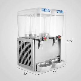 Two Tanks Cooling and Mixing Beverage Cold Drink Dispenser Machine For Bars Shops 18L×2