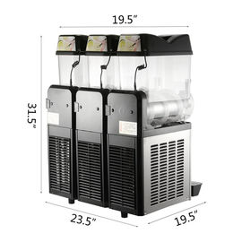 Freon R134a R404a 3 Bowl Tank Ice Slush Machine 12L * 3 Capacity Plastic Drink