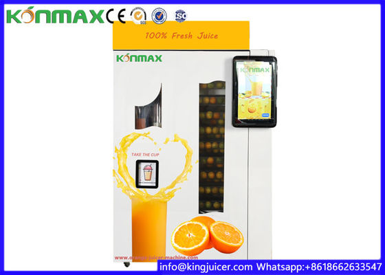 Visible Juicing Process Healthy Orange Juice Vending Machine Wifi Coins Bank Notes Payment