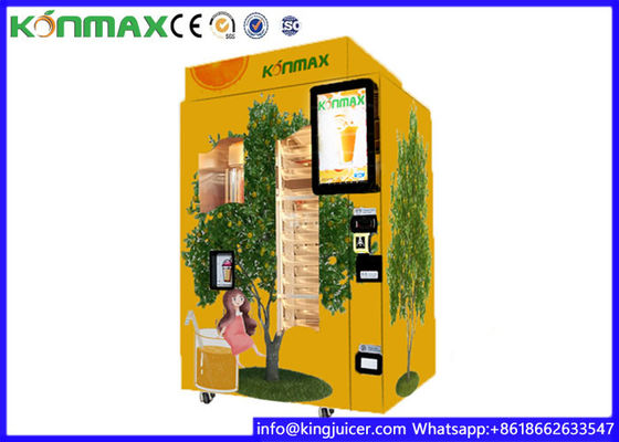 Shopping Mall Commercial Orange Juice Vending Machine Coins And Notes Acceptors