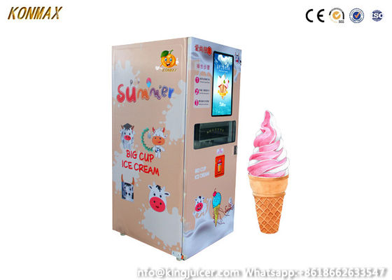 AD Screen Self Service Soft Ice Cream Vending Machine  High Flexibility