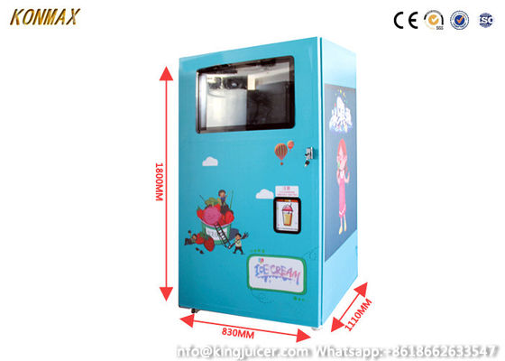 70g/Cup Cash QR Code Soft Ice Cream Vending Machine Tempered Glass Panel