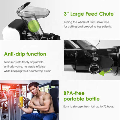 Juicer Machines Slow Masticating Juicer Extractor Quiet Motor High Nutrient Reverse Function BPA Free