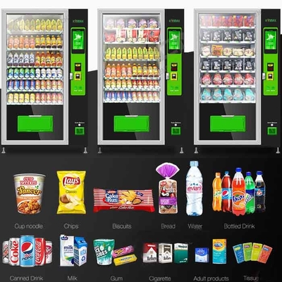 267PCS 24h Snacks And Drinks Vending Machine With Credit Card Or Cash Payment System