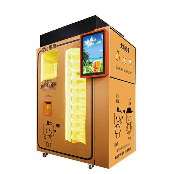 Supermarket Commercial Fresh Fruit Orange Vending Machine With Coin / Cash Payment