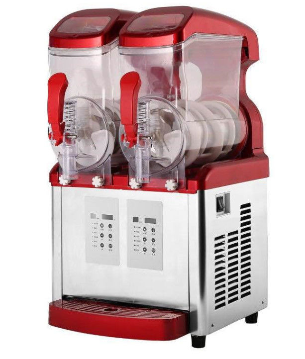Red Color Deluxe Electric Ice Slush Machine , Luxury Cube Small Slush Machine
