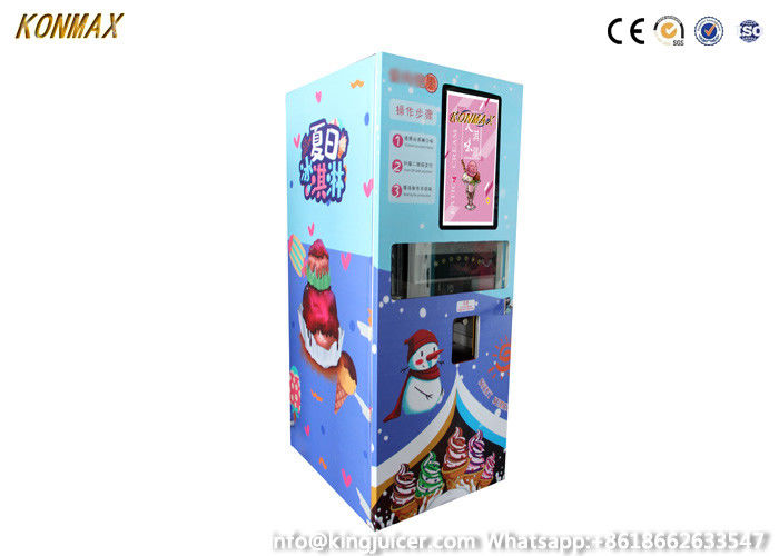 70g/Cup Remote Controlled Soft Ice Cream Vending Machine With Cash Card Payment