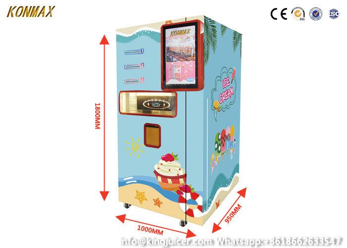 24H 1.5kw Soft Ice Cream Vending Machine LCD Touch Screen