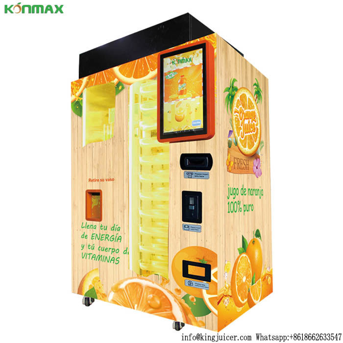 Auto Ozone Sterilazation Freshly Squeezed Orange Juice Vending Machine With Lcd Nfc