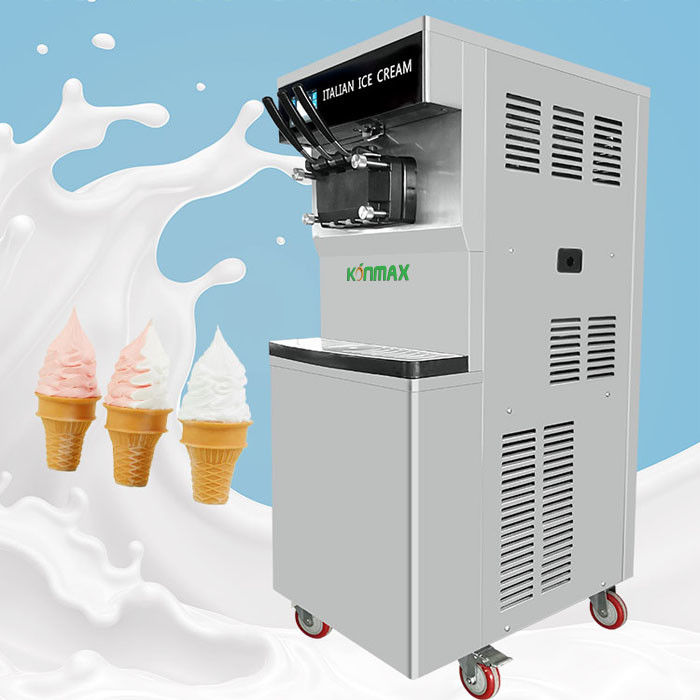 Three Flavors Liquid Nitrogen Soft Ice Cream Machine Auto Cleaning