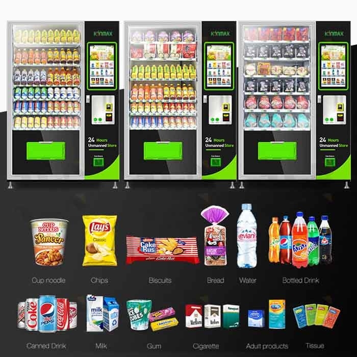 Healthy Food Automatic Combination Snack And Drink Vending Machine With Touch Screen