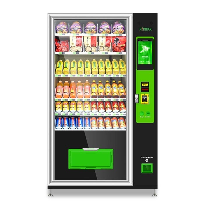 Coin Dispenser Automatic snack and drink combo vending machine 6 drawers