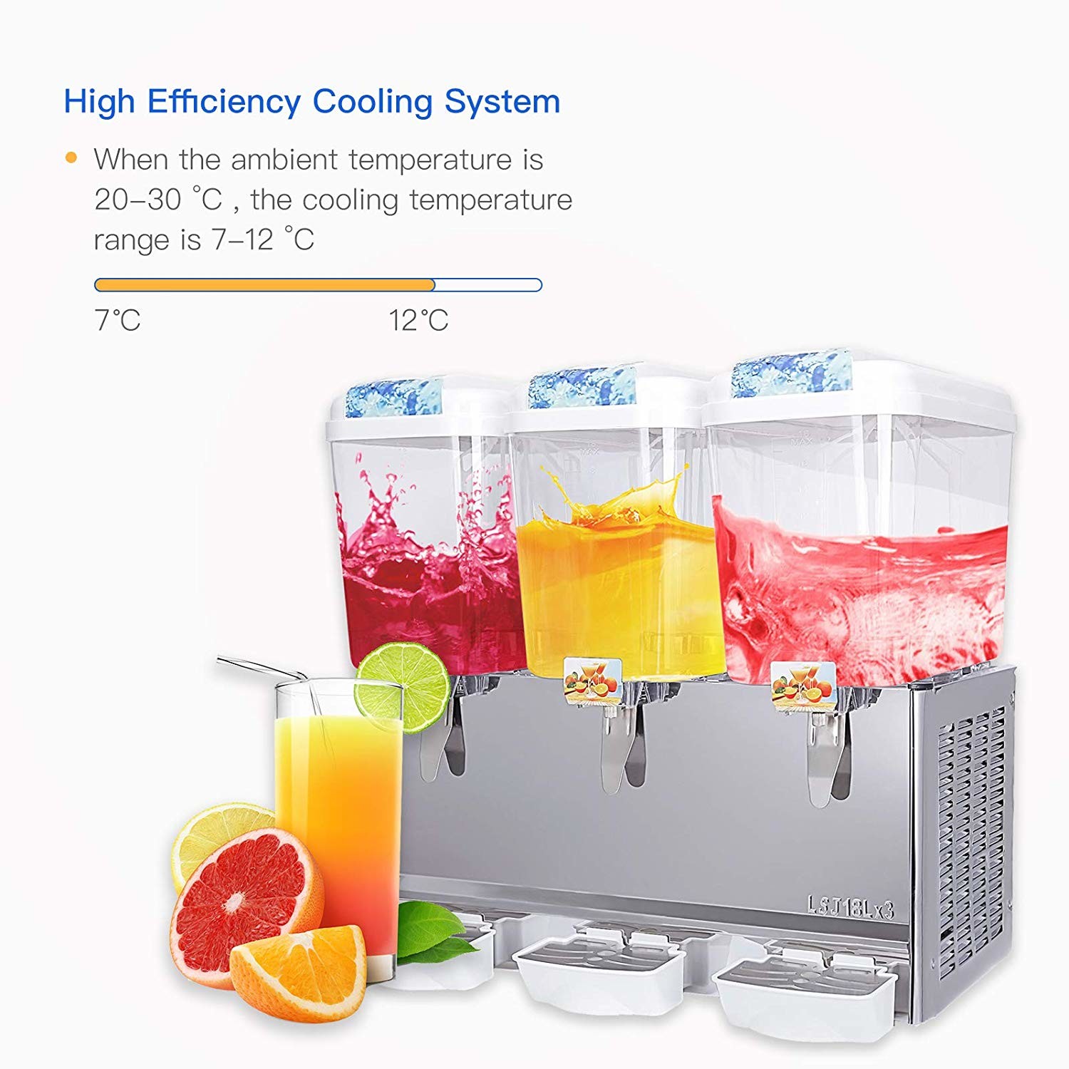 18 L X 3 Cooling and Mixing Beverage Cold Drink Dispenser Machine For