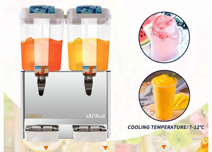 2 Tank Cold Beverage Dispenser Juice Drink Cooler Jet Type Drink Dispenser