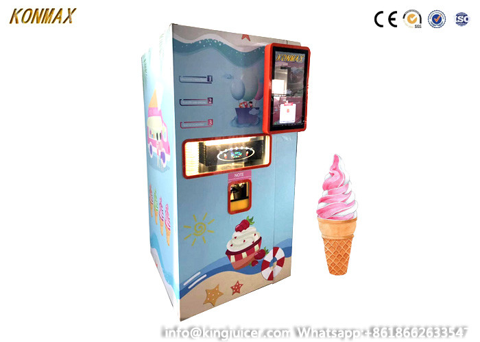 CE 32" Screen Popsicle Robot Ice Cream Vending Machine Steel Structure