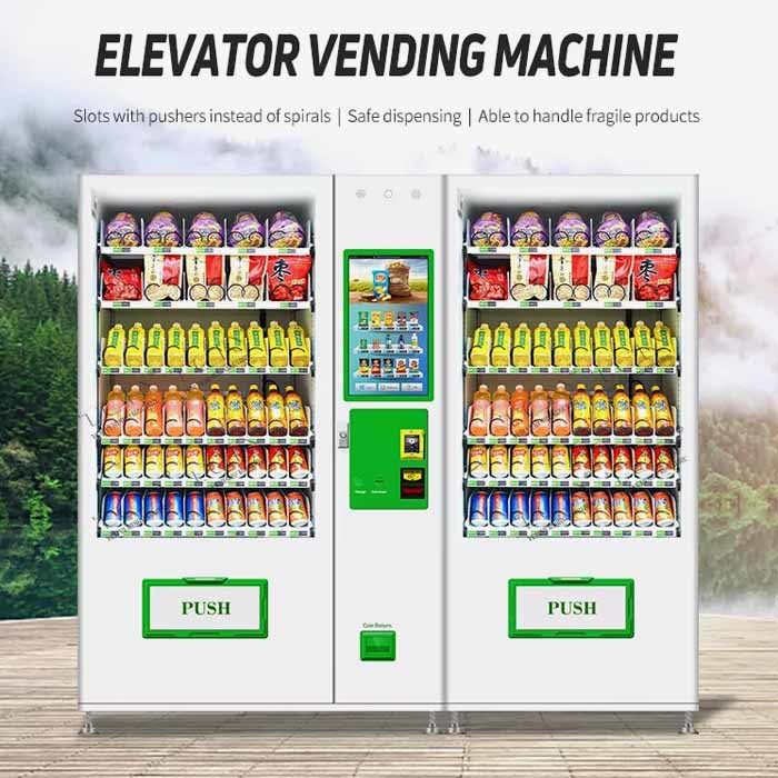 big capacity elevator snack and drink vending machine with refrigerant