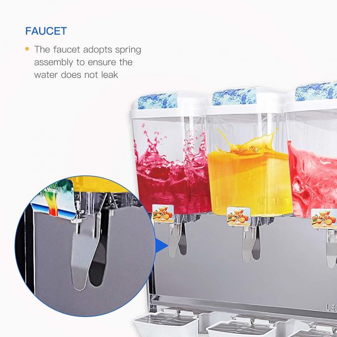 54L Triple Tank Cold Beverage Dispenser Electric Mini Juice Mixed Drink