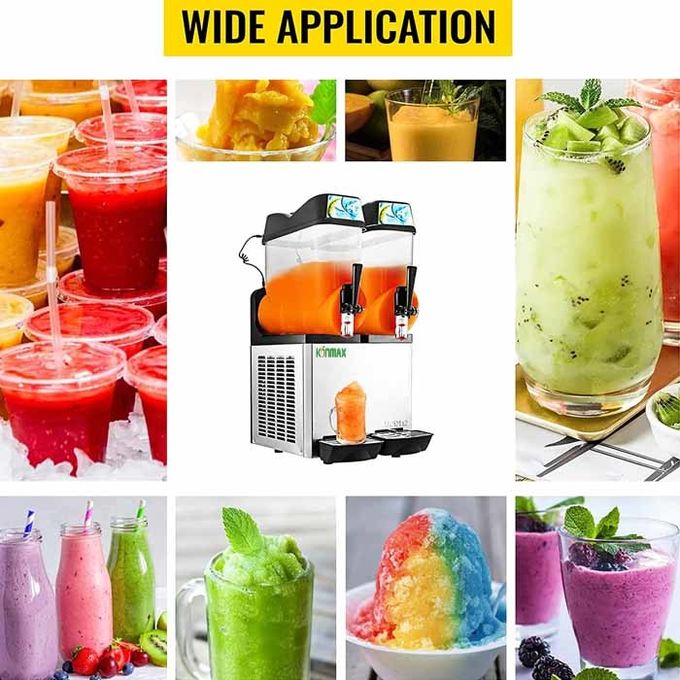 Rotating ABS Steel 2 Tank Slush Machine 24 Liter For Cold Drink